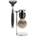 SOPHIST 3-teiliges Silberspitz Rasier-Set Griffe schwarz