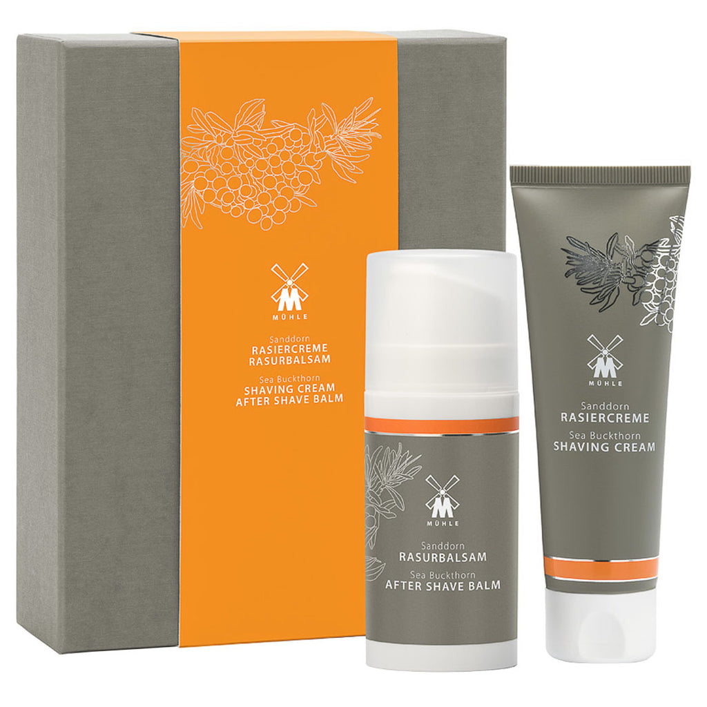Skincareset Rasiercreme und After Shave Balm mit  Sanddorn