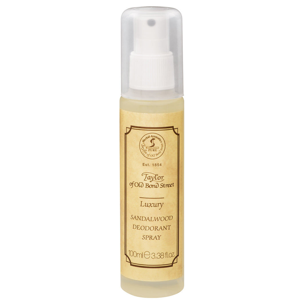 Taylor of Old Bond Street Deo-Pumpspray SANDALWOOD, Sandelholz-Duft mit beruhigender Aloe Vera und Kamille.