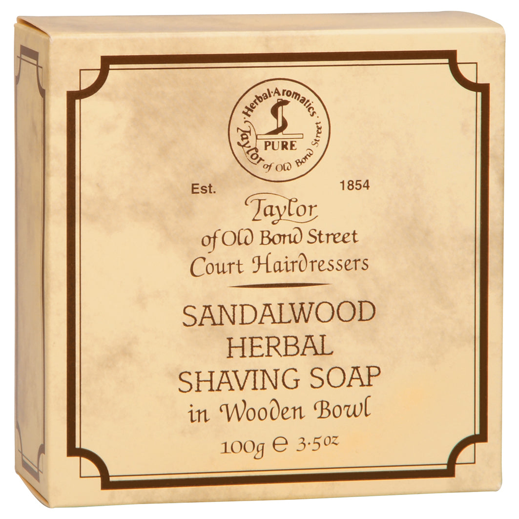 Taylor of Old Bond Street Sandalwood Herbal Shaving Soap Wood Bowl braun