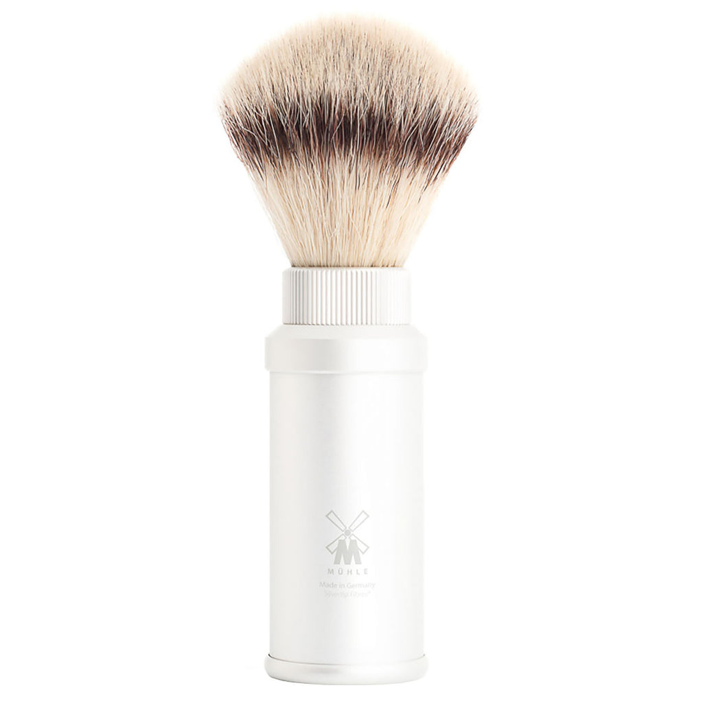 TRAVEL Reiserasierpinsel von MÜHLE, mit Silvertip Fibre®, Griffe aus eloxiertem Aluminium silber