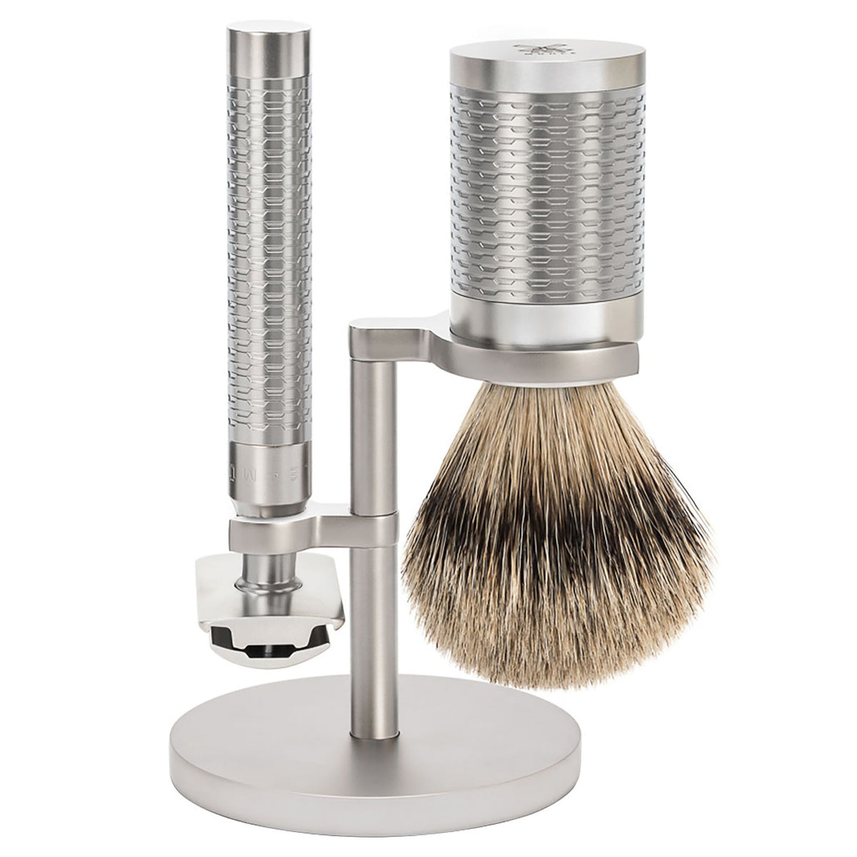 3-tlg. Rasier-Set - ROCCA silber