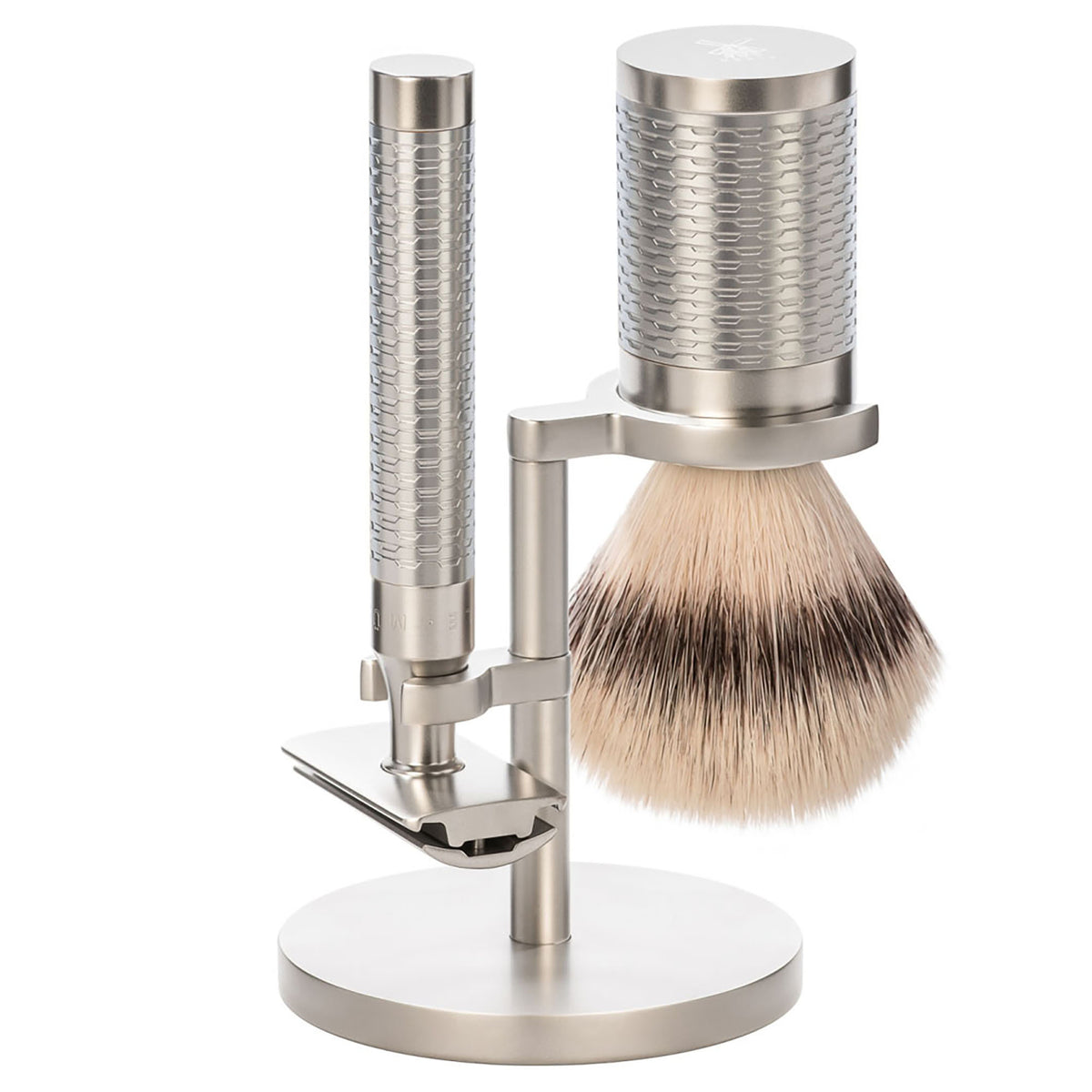 3-tlg. Rasier-Set - ROCCA silber