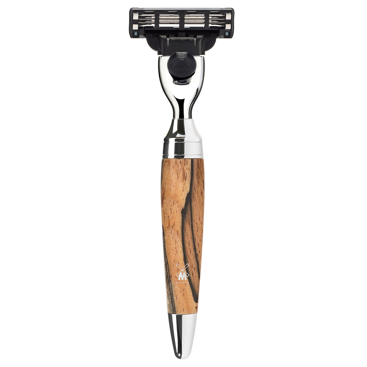 Stylo 3-Klingen-Rasierer, Gillette® Mach3®, Griff Gestockte Buche