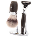 KOSMO 3-teiliges Rasierset, Silvertip Fibre®, mit Gillette® Mach3®, Griffmaterial Mooreiche