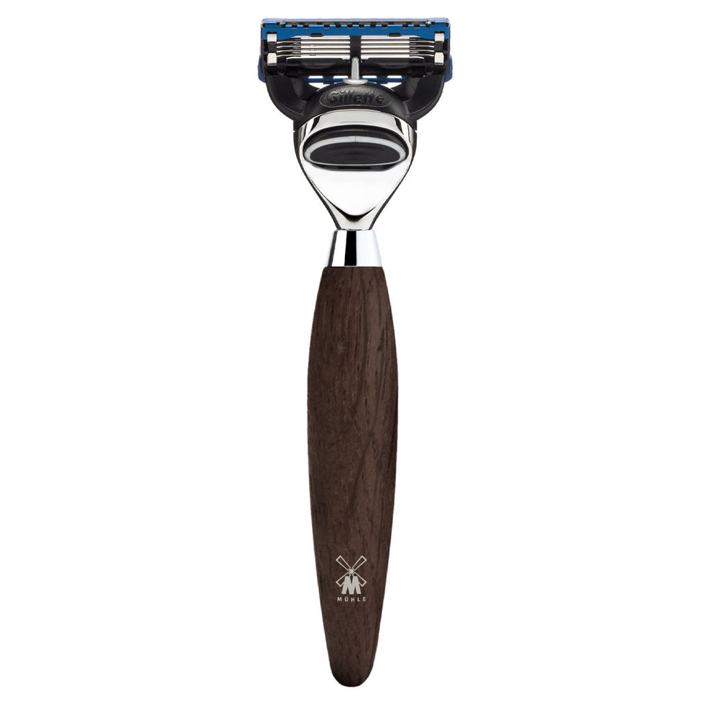 KOSMO 5-Klingen-Rasierer, Gillette® Fusion™, Griffmaterial Mooreiche
