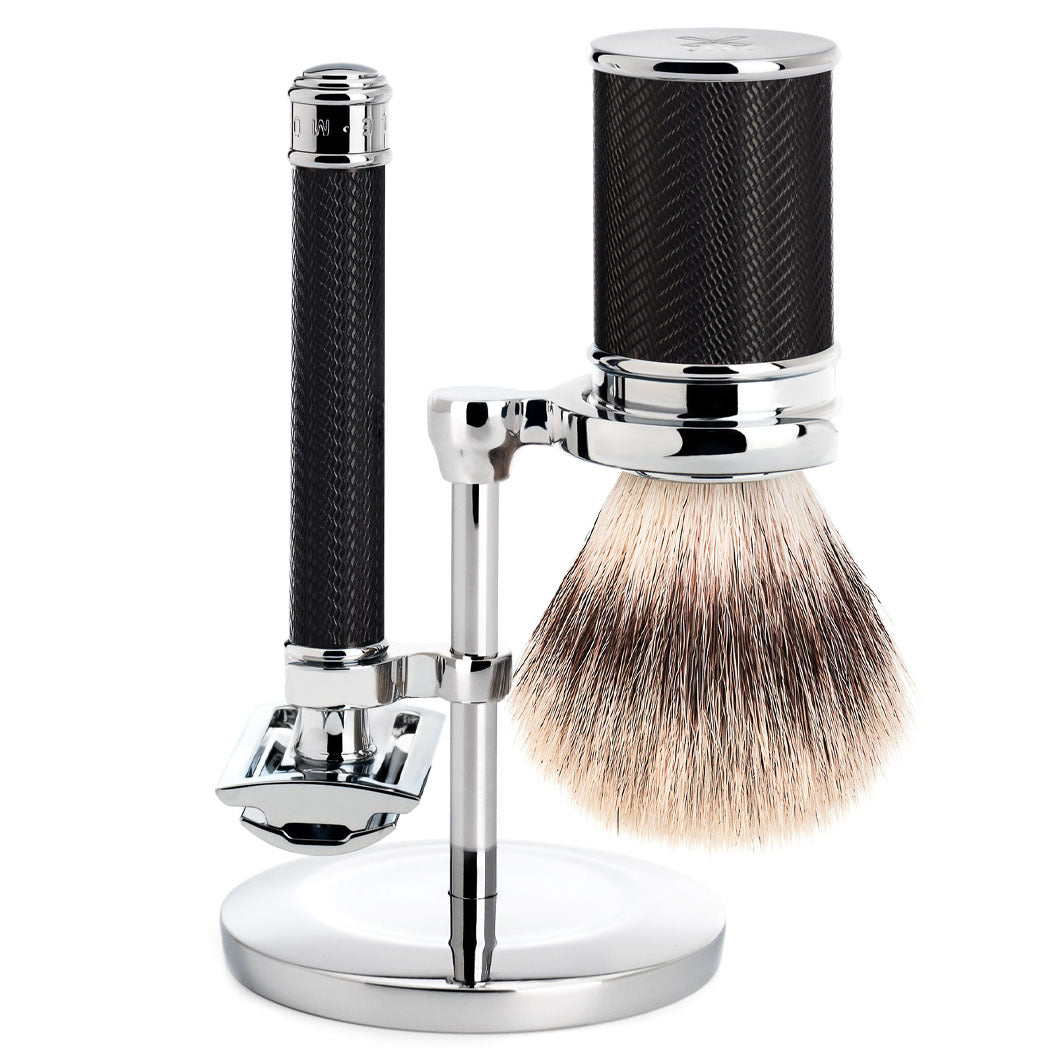 3-tlg. Rasier-Set - TRADITIONAL schwarz