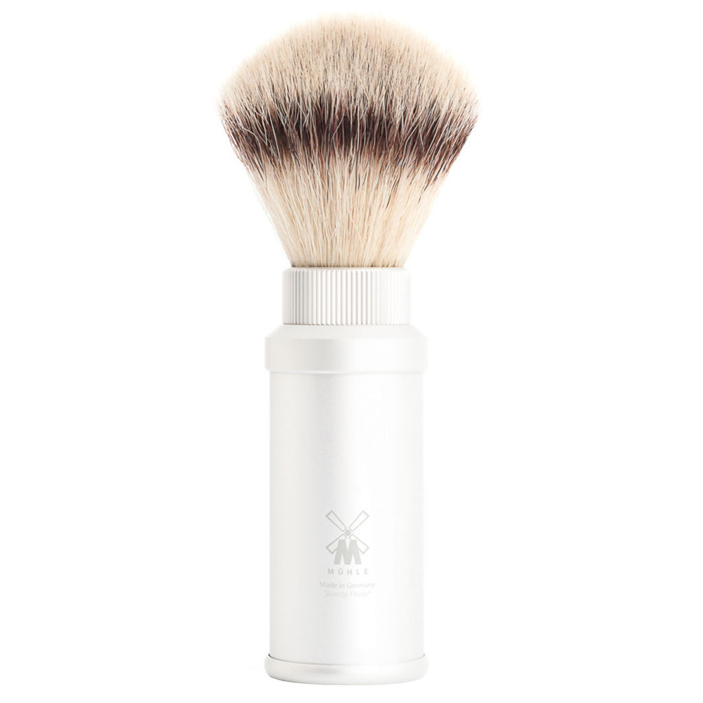 TRAVEL Reiserasierpinsel von MÜHLE, mit Silvertip Fibre®, Griffe aus eloxiertem Aluminium silber
