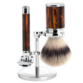 Rasierset, Silvertip Fibre®, mit Rasierhobel, Griffmaterial Edelharz schildpatt