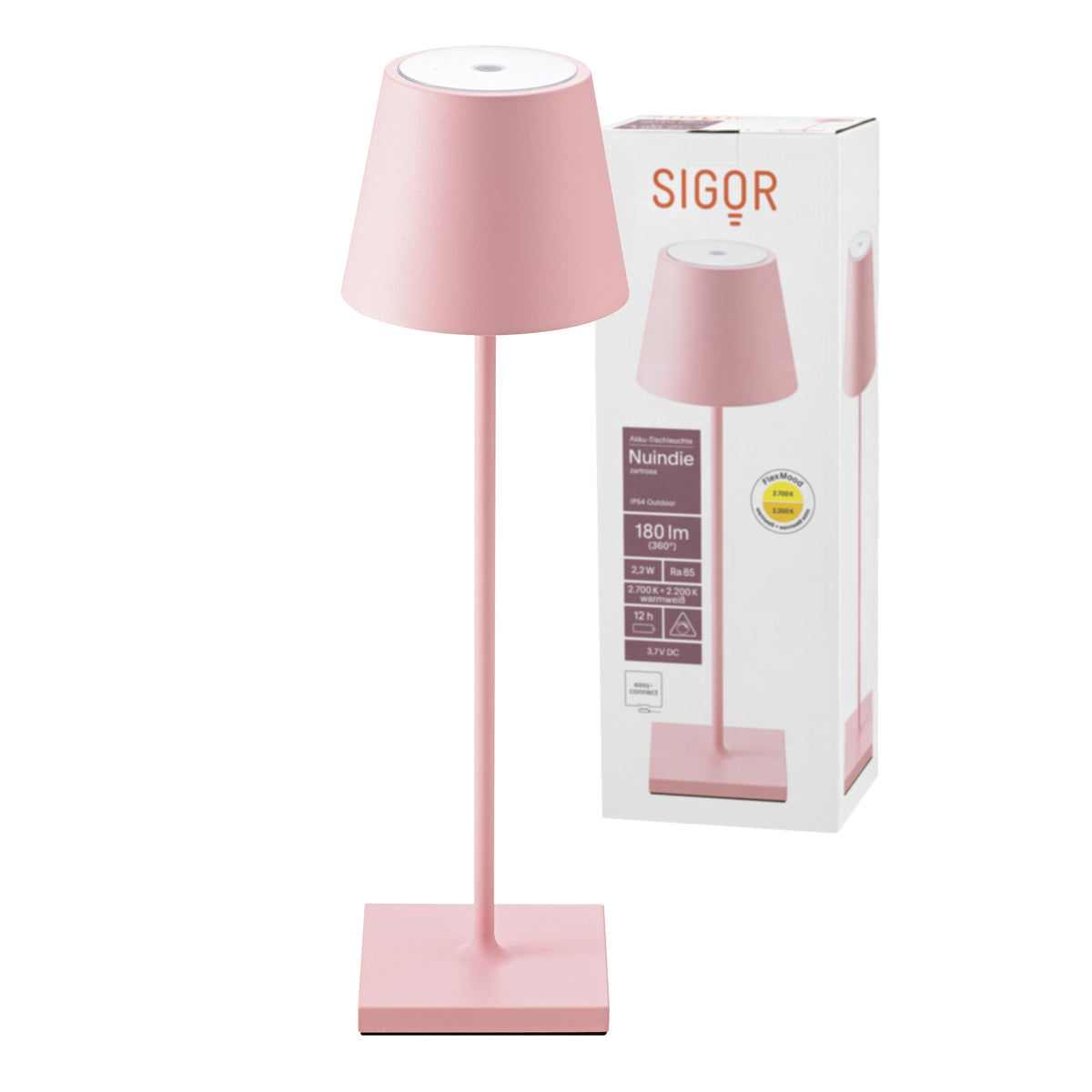 Tischleuchte NUINDIE Zartrosa Rosa