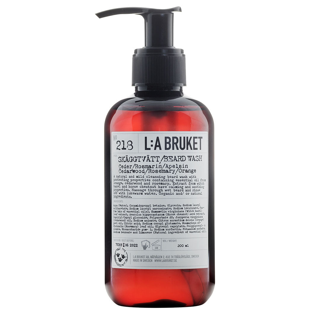 No. 218 Beard Wash Cedarwood/ Rosemary/ Orange 200 ml