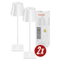 Tischleuchte NUINDIE Doppelpack - 2x Dimmbare LED Akku-Tischleuchte In- & Outdoor, 38 cm, Schneeweiß schneeweiß