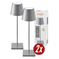 Tischleuchte NUINDIE Doppelpack - 2x Dimmbare LED Akku-Tischleuchte In- & Outdoor, 38 cm, Graphitgrau graphitgrau