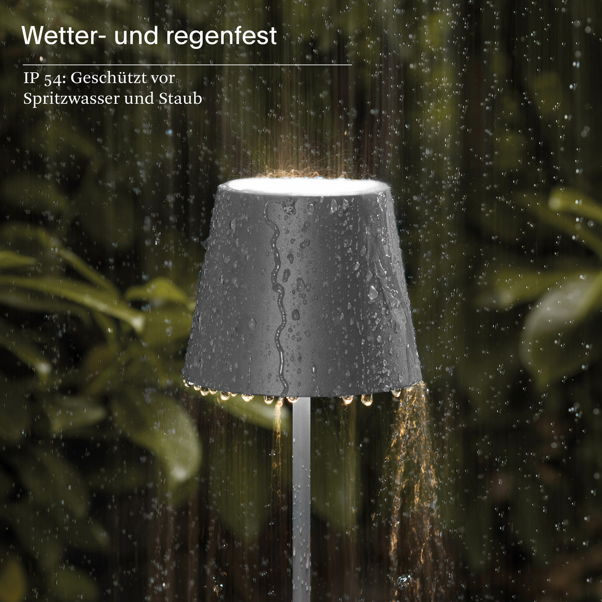 Tischleuchte NUINDIE Doppelpack - 2x Dimmbare LED Akku-Tischleuchte In- & Outdoor, 38 cm, Graphitgrau graphitgrau