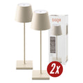 Tischleuchte NUINDIE Doppelpack - 2x Dimmbare LED Akku-Tischleuchte In- & Outdoor, 38 cm, Dünenbeige dünenbeige