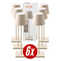 Tischleuchte NUINDIE Dünenbeige 6er Pack NUINDIE - 6 dünenbeige LED Akku-Tischlampen Indoor & Outdoor, dimmbar und aufladbar mit Easy-Connect, 9h Leuchtdauer dünenbeige