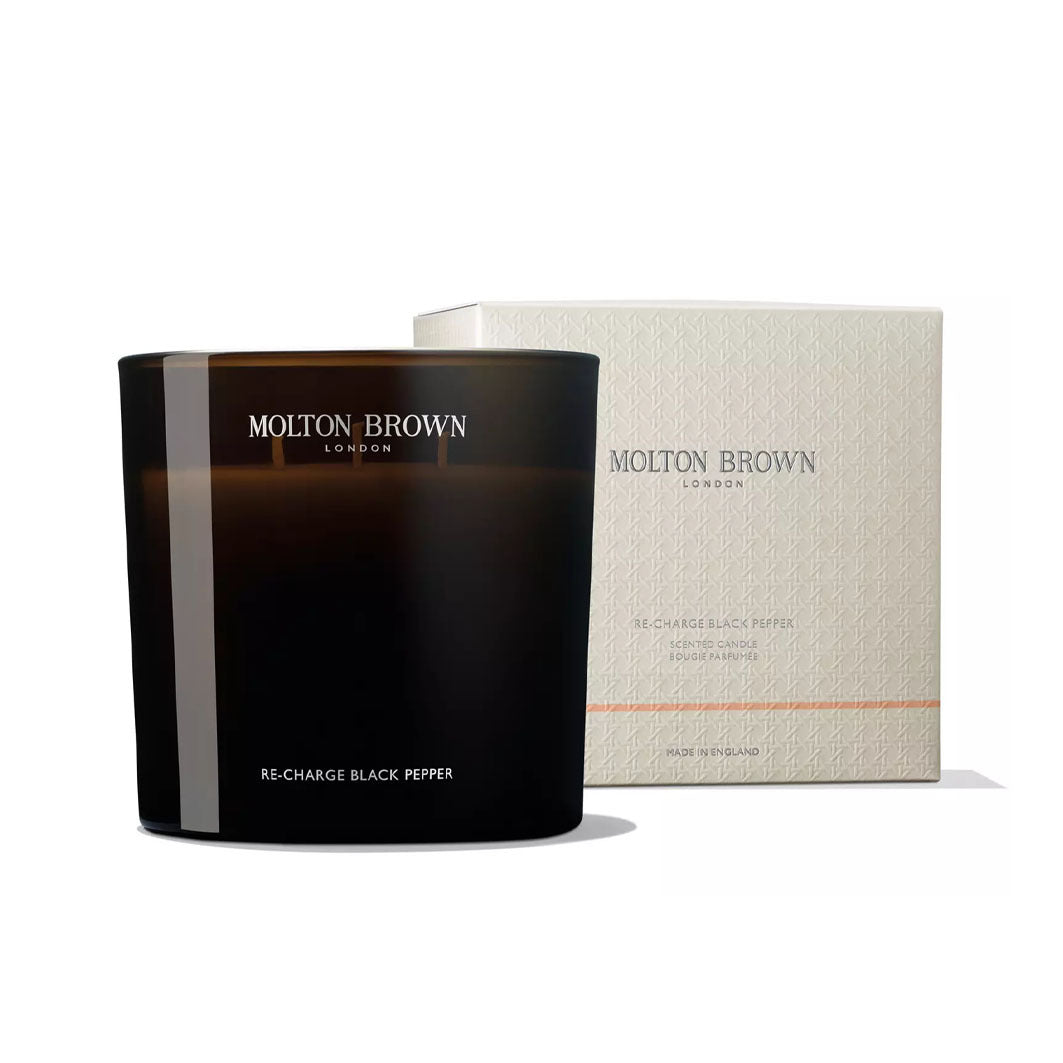 Re-Charge Black Pepper Luxury Scented Candle (Triple Wick) dunkelbraun