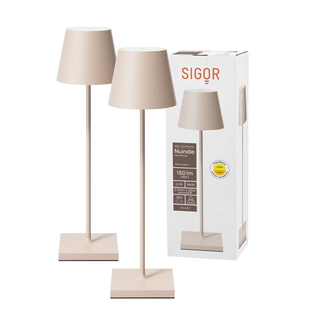 Doppelpack Nuindie Tischleuchte dünenbeige