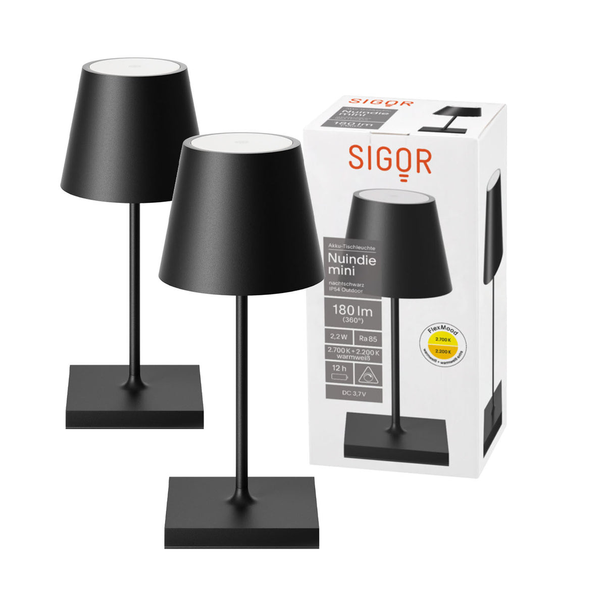 Doppelpack Nuindie mini Tischleuchte nachtschwarz