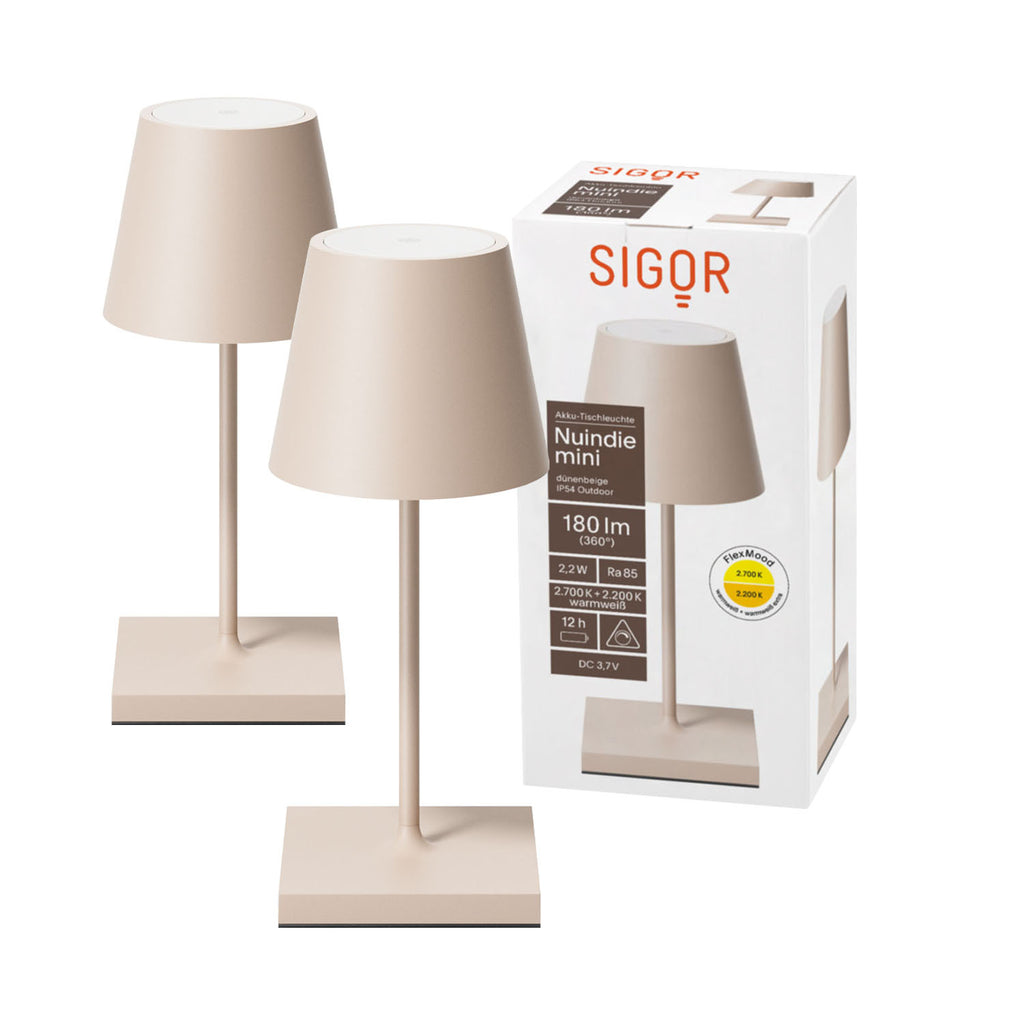Doppelpack Nuindie mini Tischleuchte dünenbeige