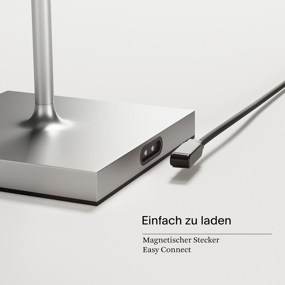 Nuindie Akku-Stehleuchte 1200mm silberfarben rund silber