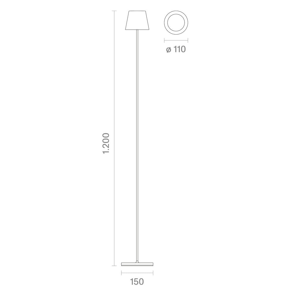 Akku-Stehleuchte Nuindie USB-C 1200mm schneeweiß schneeweiß