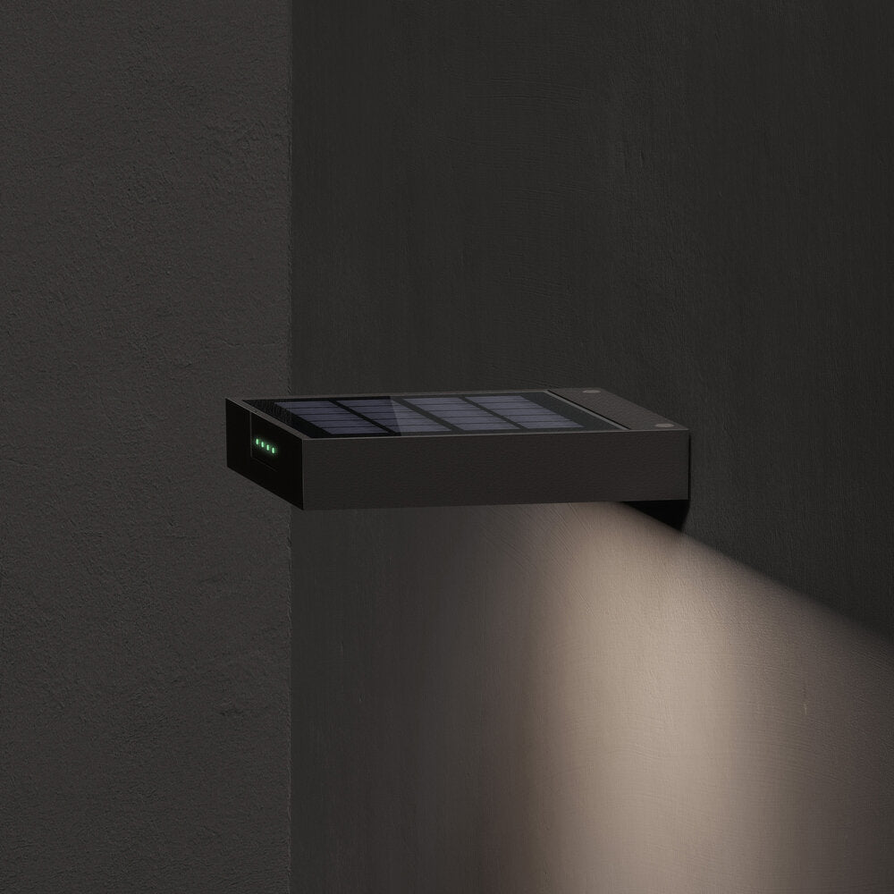 Klewe Ala Wall Akku-Solarleuchte 30mm anthrazit