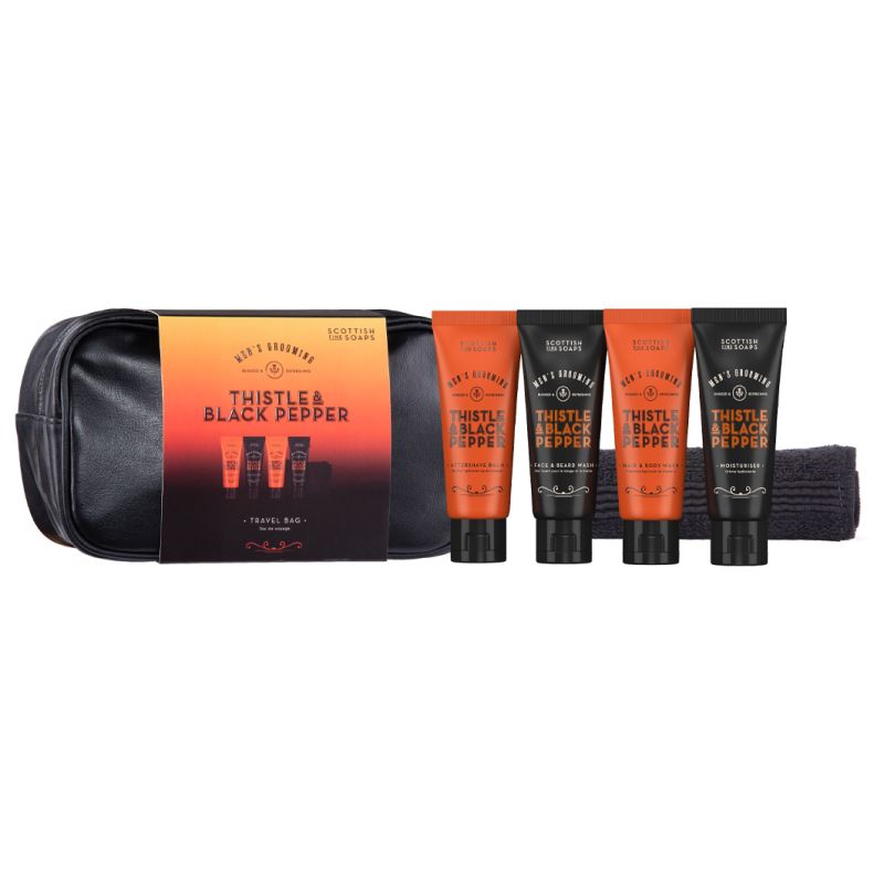 Men`s Grooming Thistle & Black Pepper Travel Bag schwarz