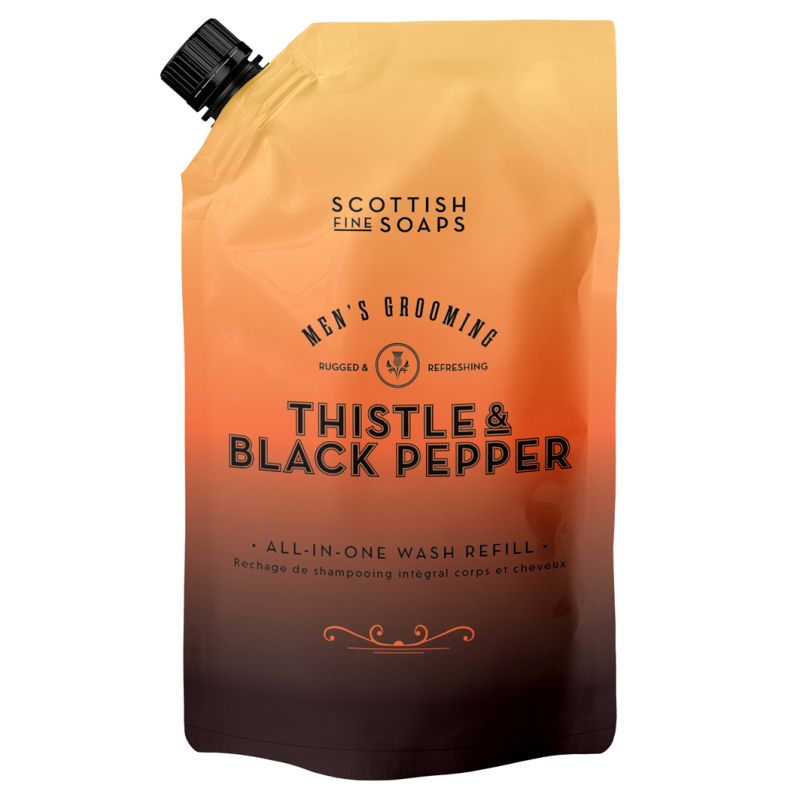 Men`s Grooming Thistle & Black Pepper All In One Wash Refill orange