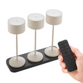 Akku-Tischleuchte Veluna 245mm dünenbeige 3er Set Remote dünenbeige