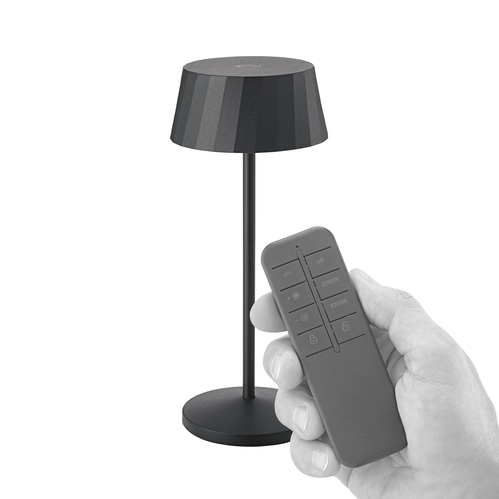 Akku-Tischleuchte Facetta 222mm nachtschwarz Remote nachtschwarz