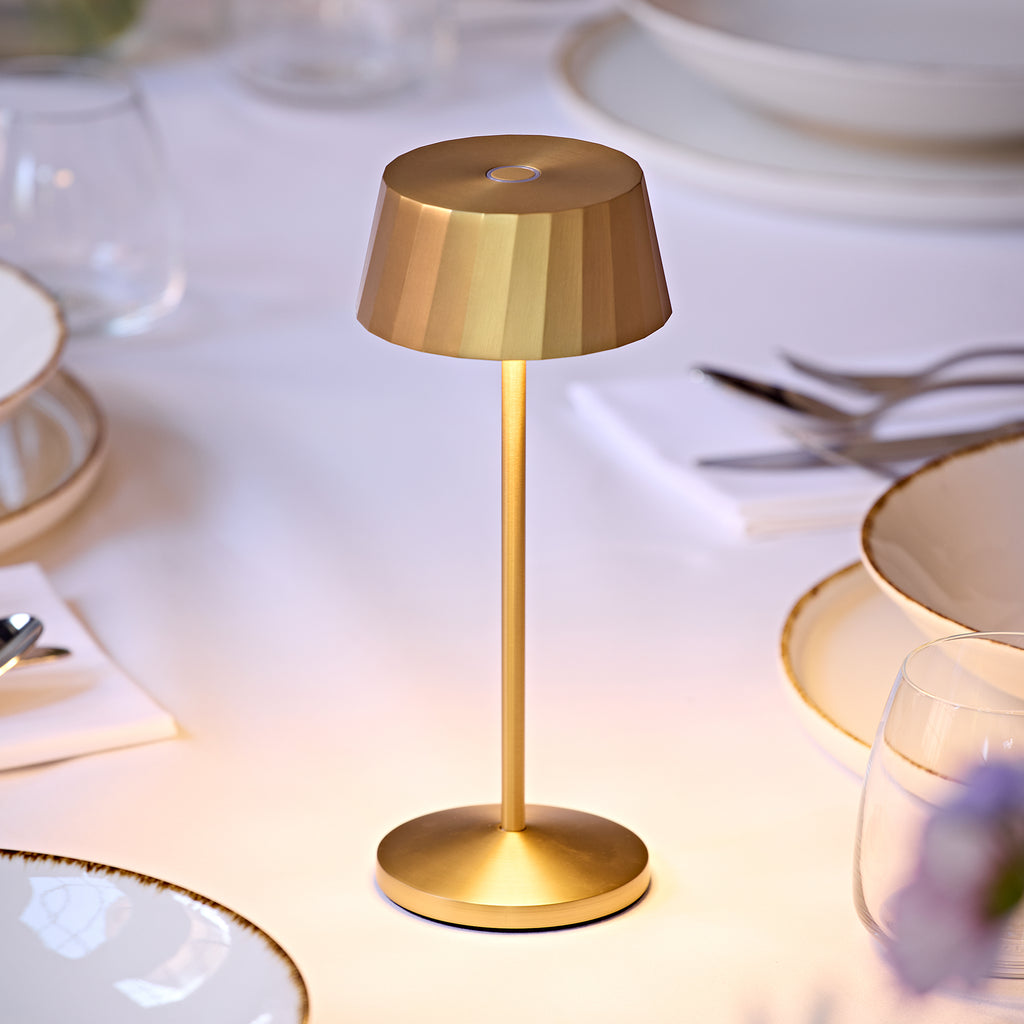 Akku-Tischleuchte Facetta 222mm goldfarben goldfarben