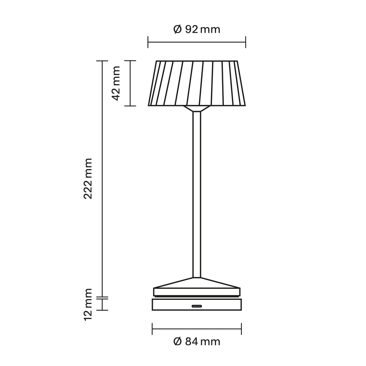 Akku-Tischleuchte Facetta 222mm silberfarben silberfarben