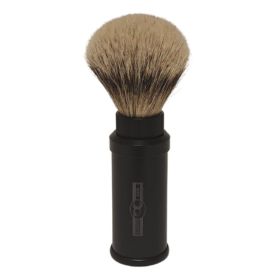 Reiserasierpinsel Silberspitz, Griff matt-schwarz schwarz