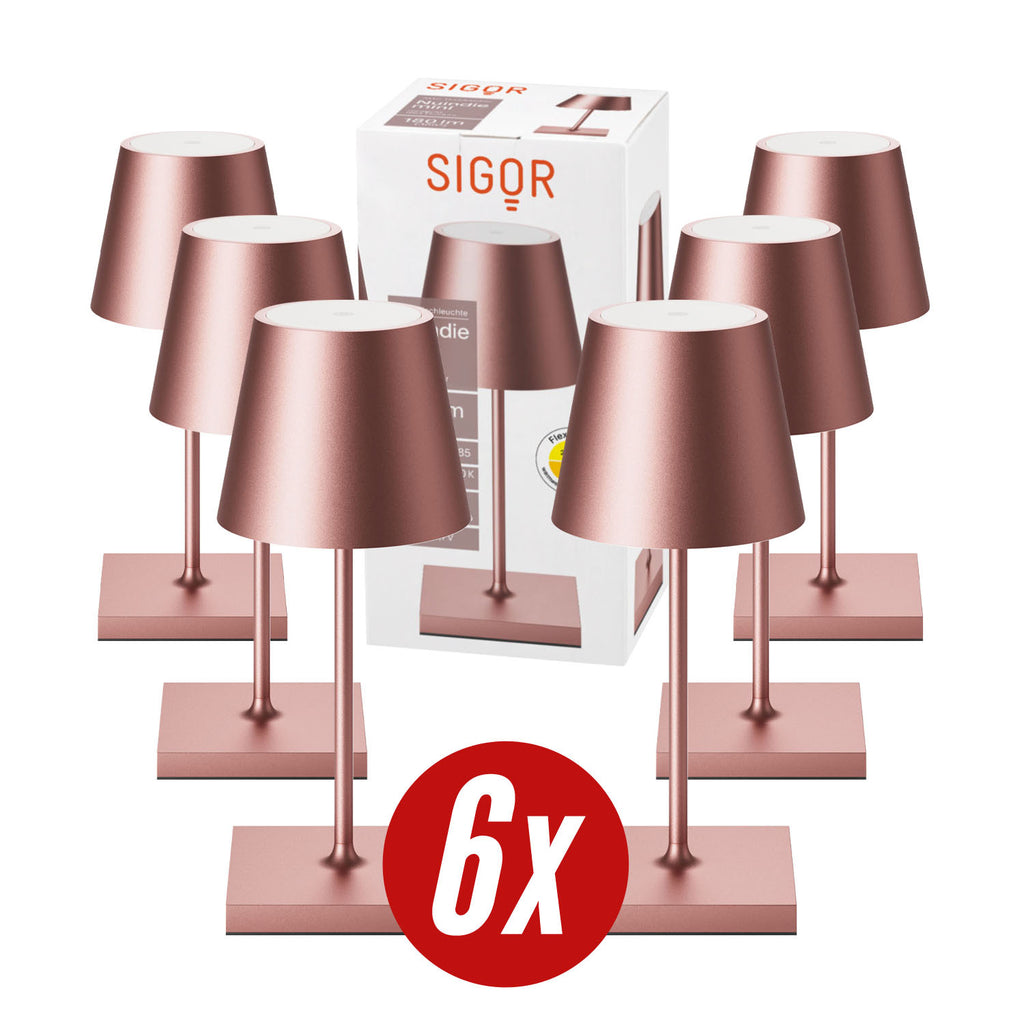 Gastropack Nuindie mini Tischleuchte 6x Nuindie USB-C 250mm rosegold rosegold