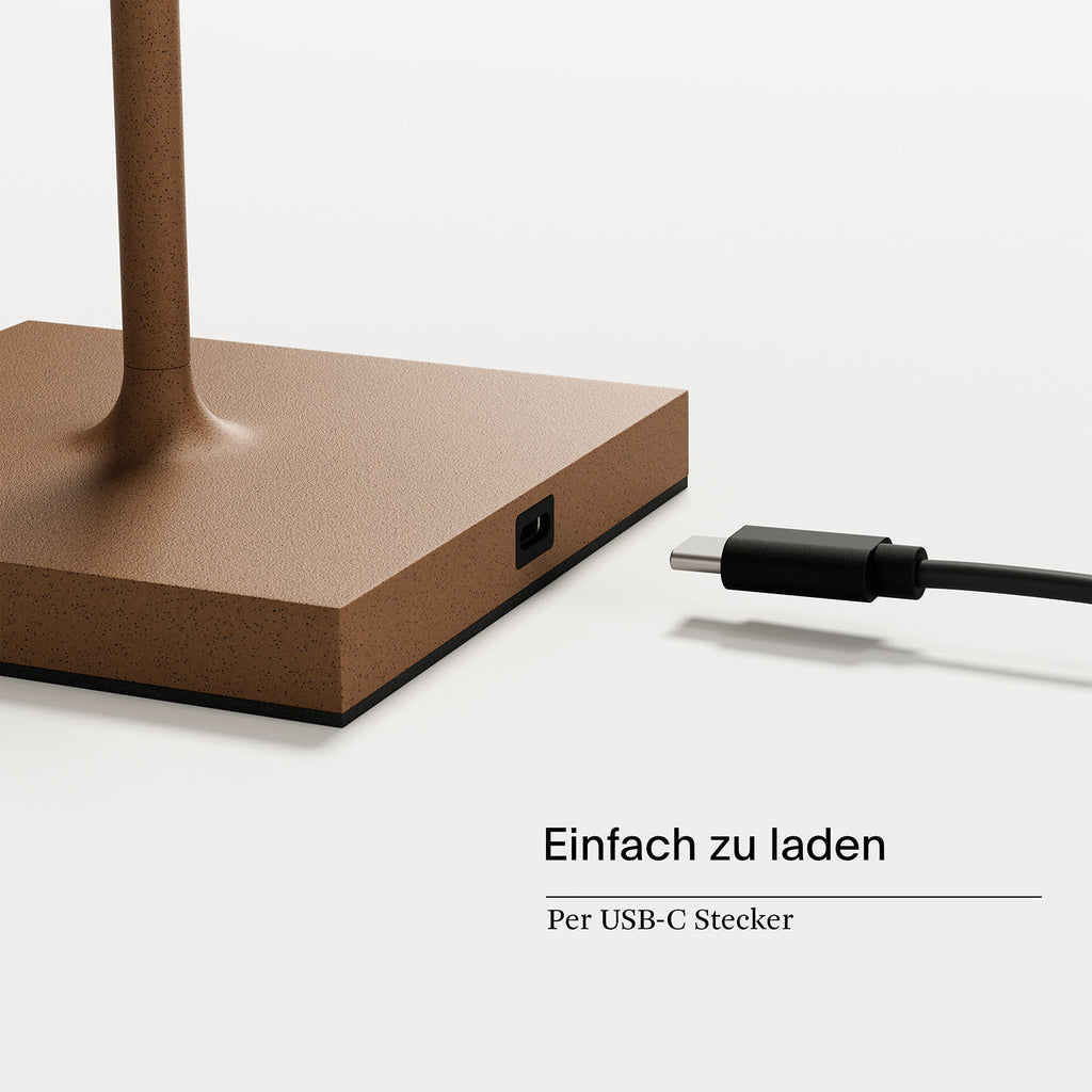 Doppelpack Nuindie Tischleuchte 2x Nuindie USB-C 380mm mokkabraun mokkabraun