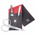 Manicure Taschenetui Inox Schwarz/Rot Serie "Colorado", 3-Tlg