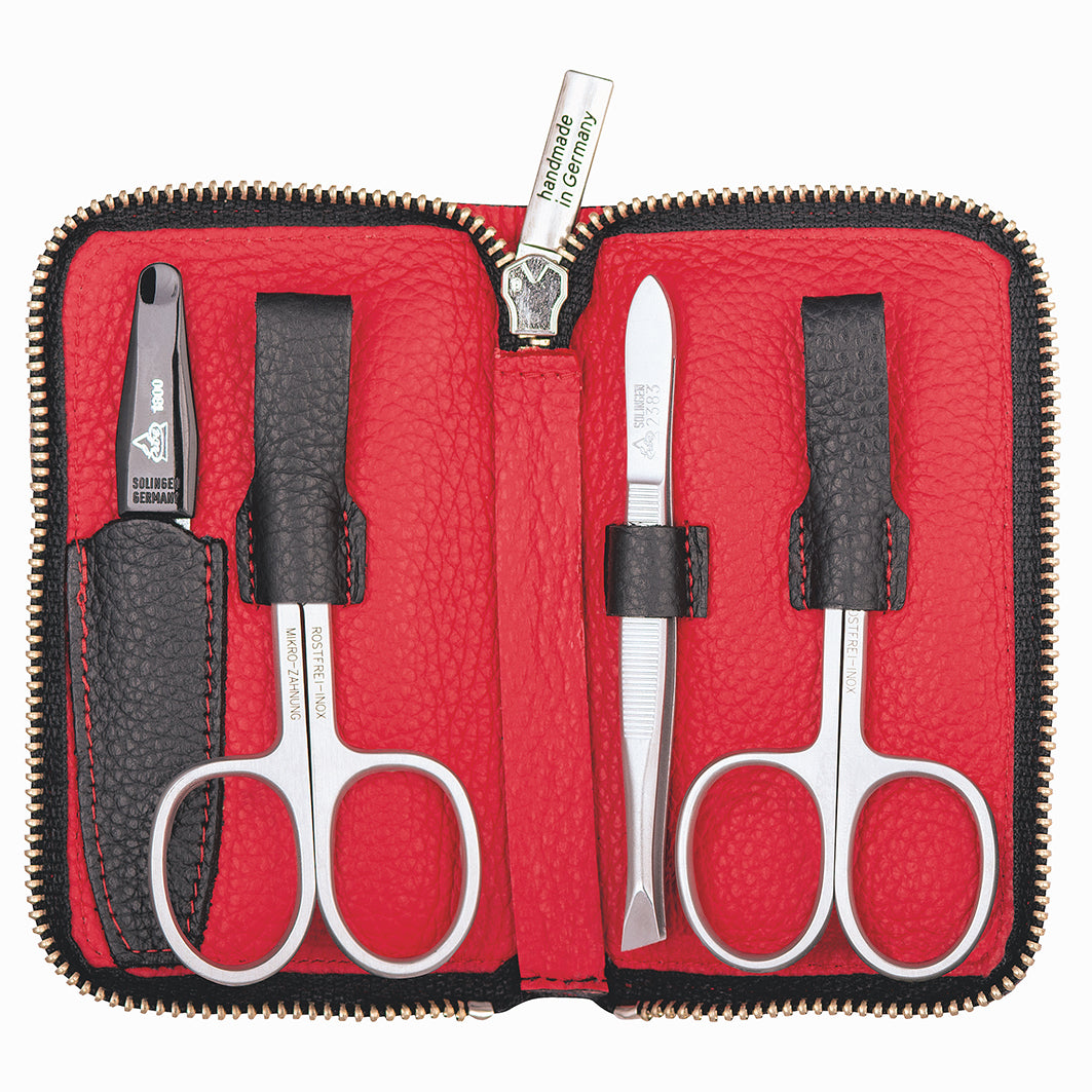 Manicure Rv-Etui Inox 4-Tlg Schwarz/Rot Serie "Colorado", 4-Tlg