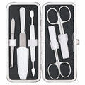 Manicure Bügeletui Inox Schwarz/Weiß,Serie "Colorado", 5-Tlg
