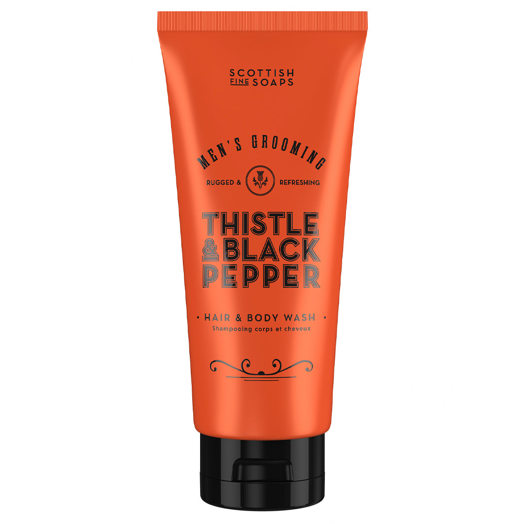Men's Grooming Thistle & Black Pepper Hair & Body Wash 200ml Tube