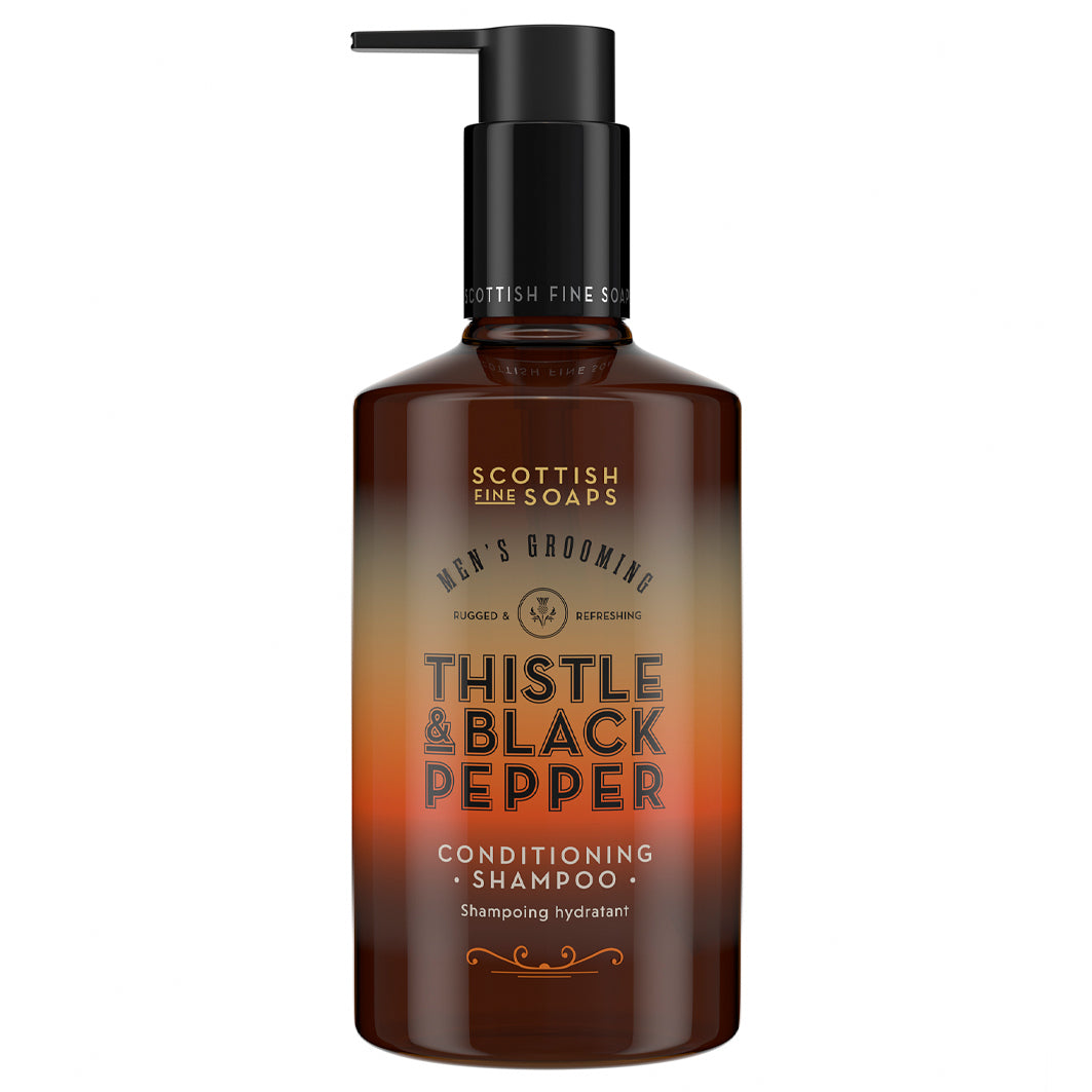 Men's Grooming Thistle & Black Pepper Shampoo 300ml Pump Bottle