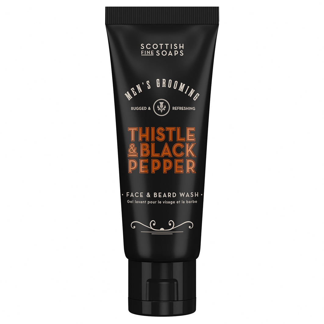 Men's Grooming Thistle & Black Pepper Face & Beard Wash 75ml Tube