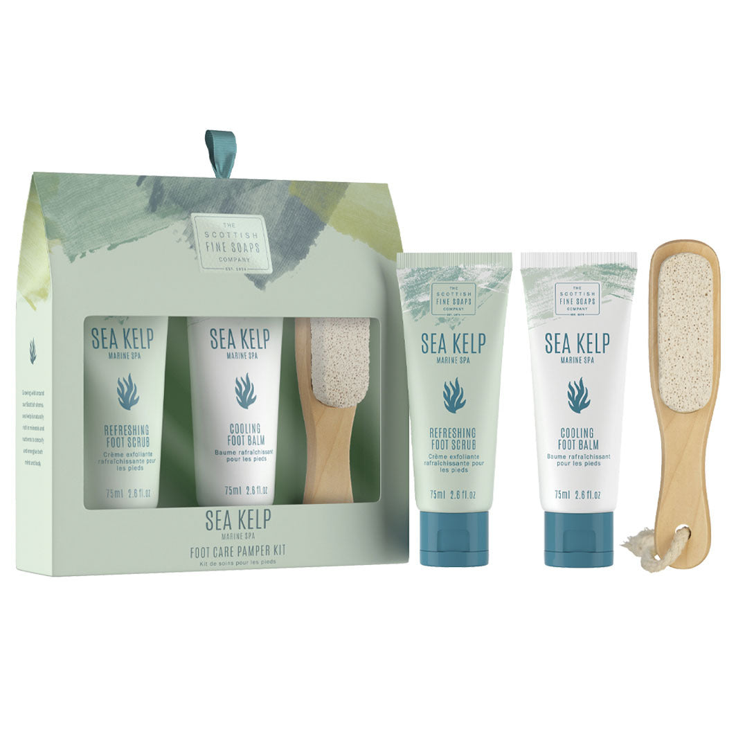 SEA KELP Marina Spa Travel Fusspflegeset  2x75ml Tuben, 1x Holzgriff Bims
