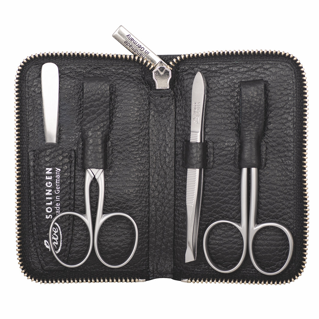 Manicure Rv-Etui Inox Schwarz Serie"Piemont", 4-Tlg