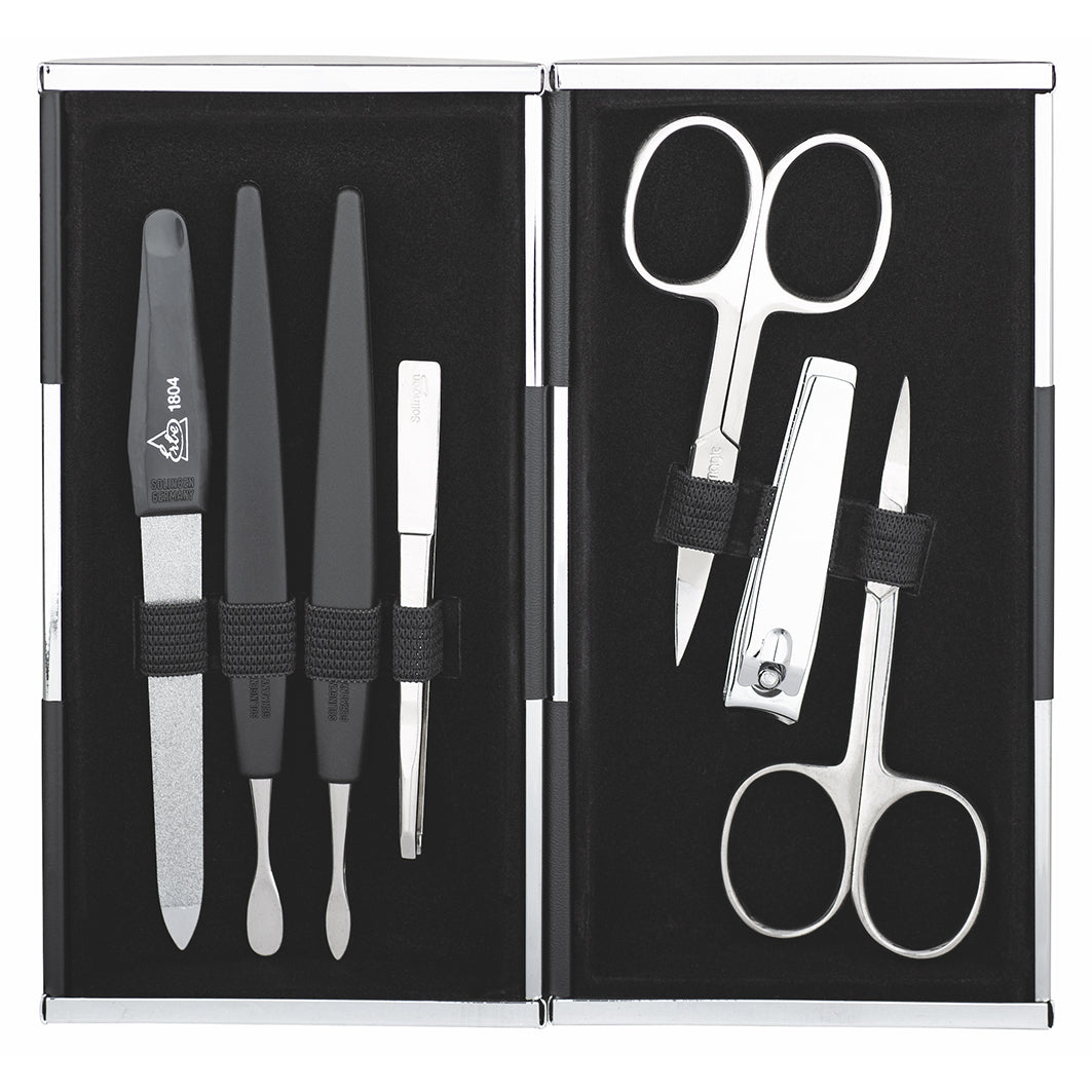 Magisches Manicure-Etui 7-Tlg Schwarz/Silber-Glänzend