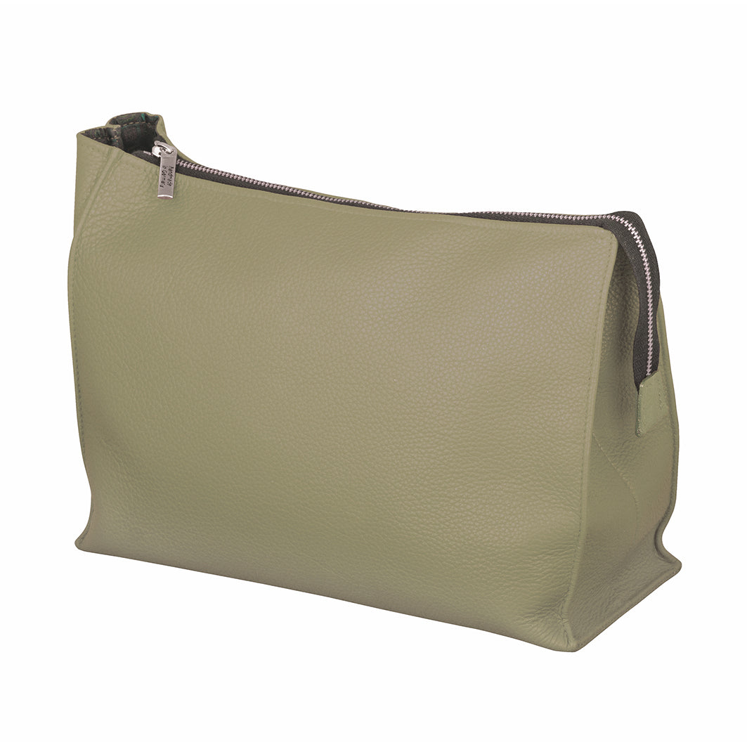 Lederkulturtasche Olive