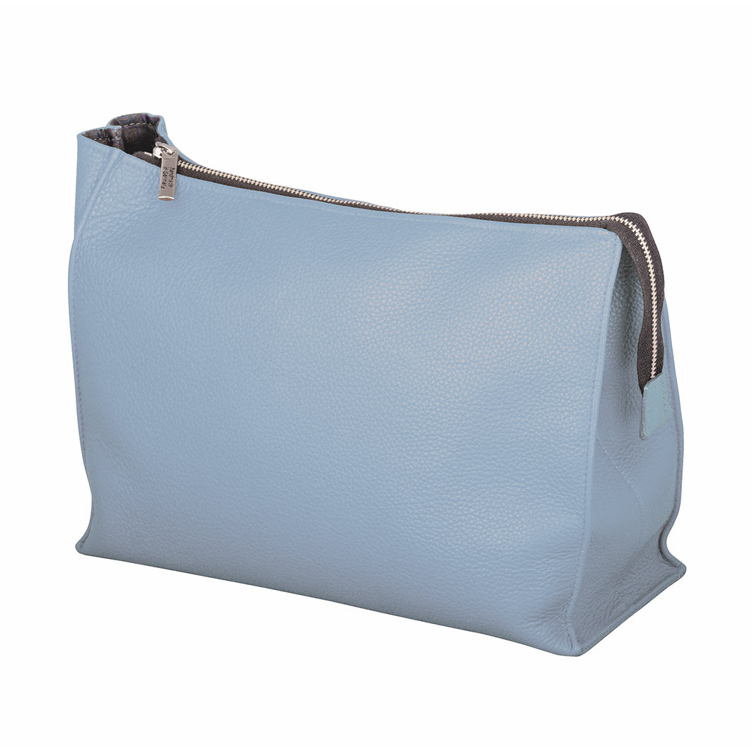 Lederkulturtasche Hellblau