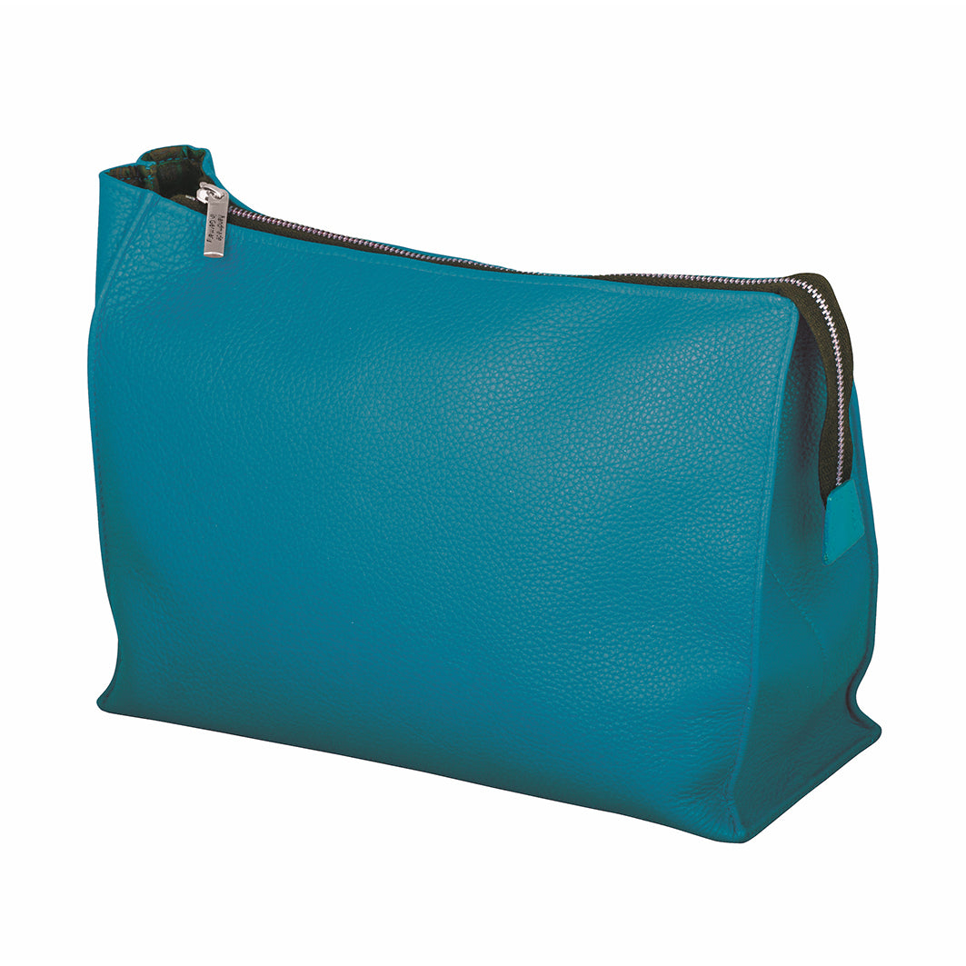 Lederkulturtasche Petrol