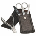 Manicure Etui Rostfrei Braun 4-Tlg