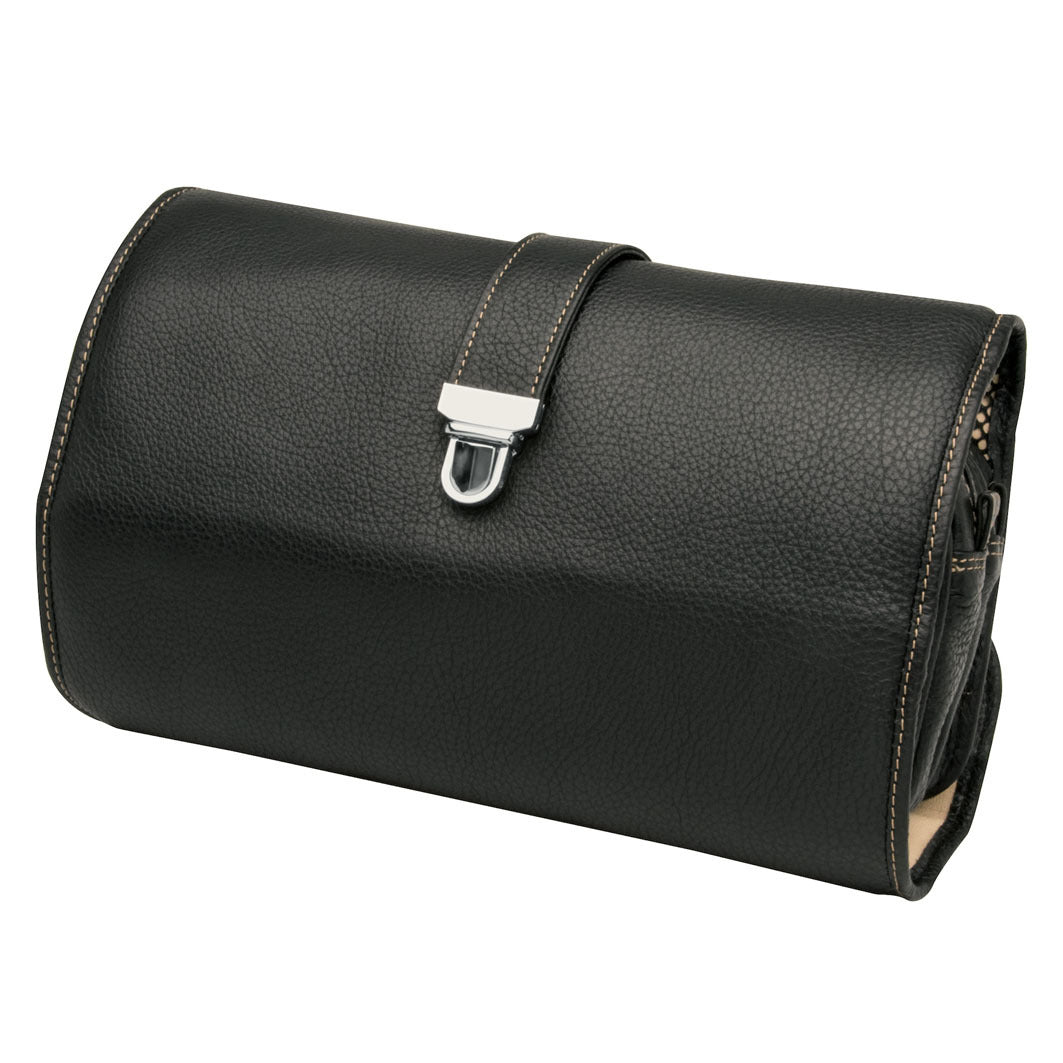 Hänge-Kulturtasche Leder Schwarz
